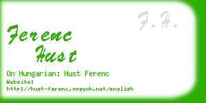 ferenc hust business card